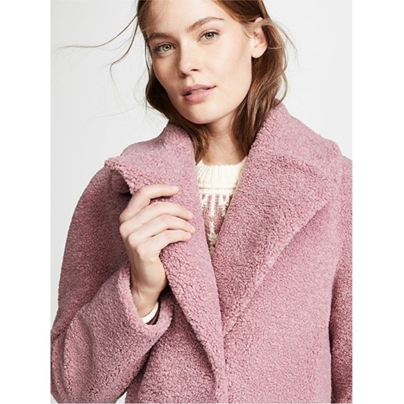 A.L.C. Harlan Open-front Faux-fur Coat In Mauve - Picture 4 of 16